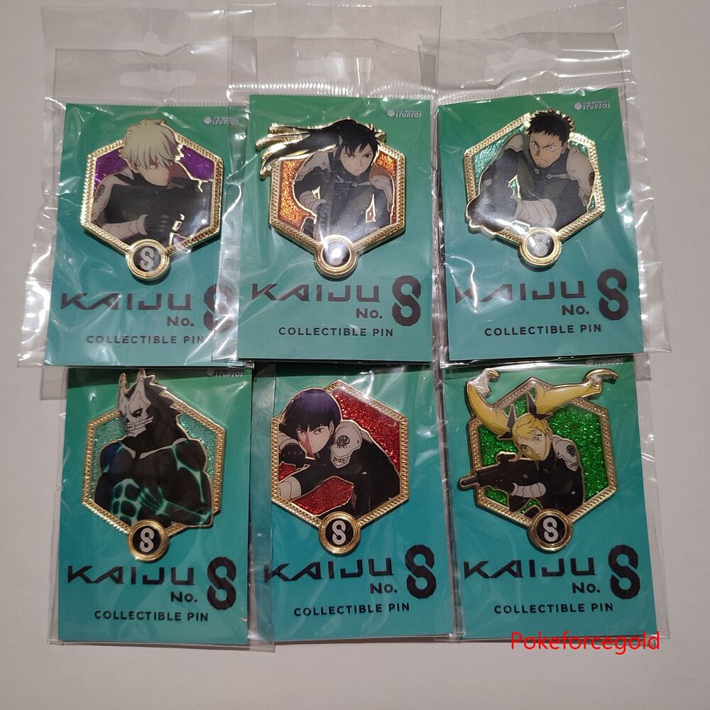 Kaiju Number 8 Enamel Pins Complete Set Of 6 Official Golden Series Badges